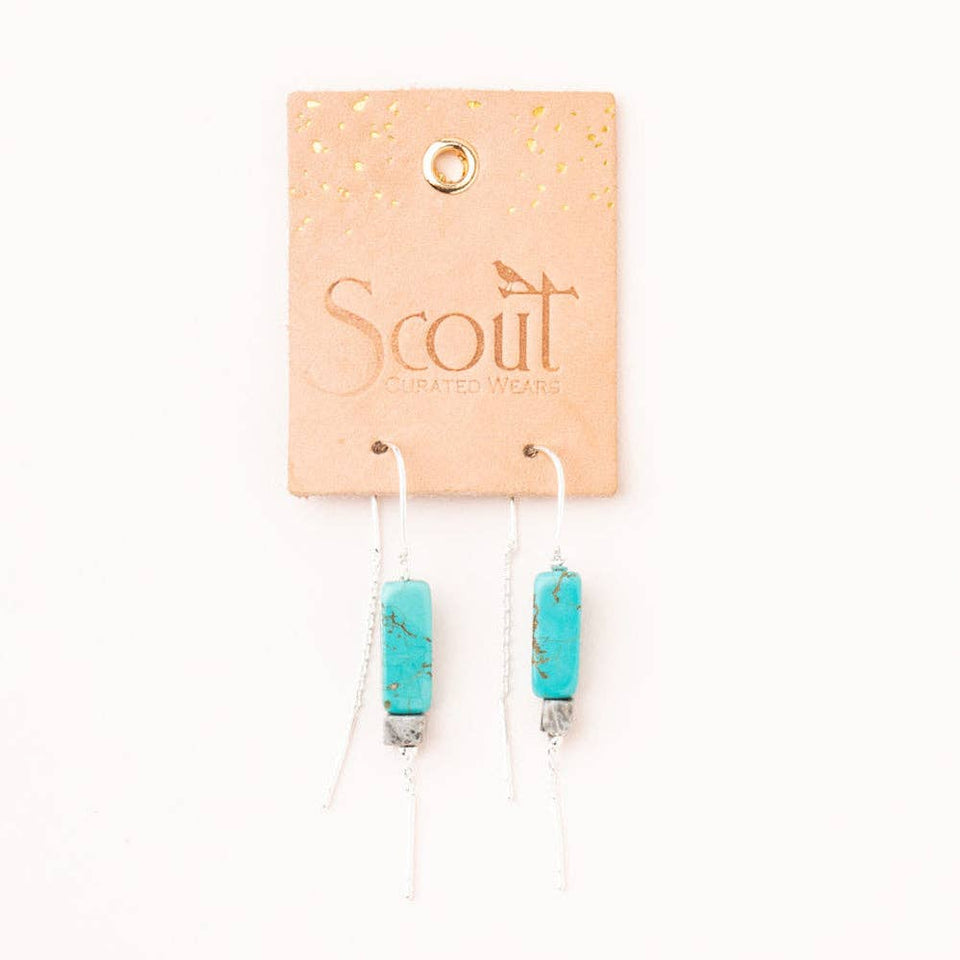 Rectangle Stone Earring - Majestic Jasper/Black/Gold