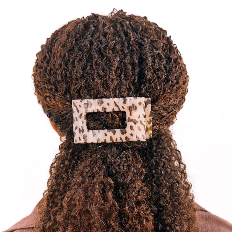Flat Rectangle Hair Clip | Medium | Blonde Tortoise