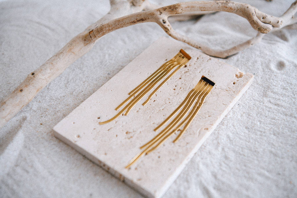 Gold-Plated Stainless-Steel Earrings: Gold Fringe