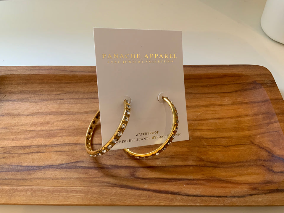 Large Rhinestone Hoops