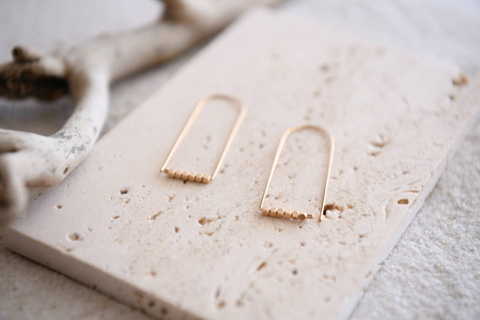 Gold Filled Triangle Hoop Earrings Lightweight Minimalist : Small Triangle Hoops