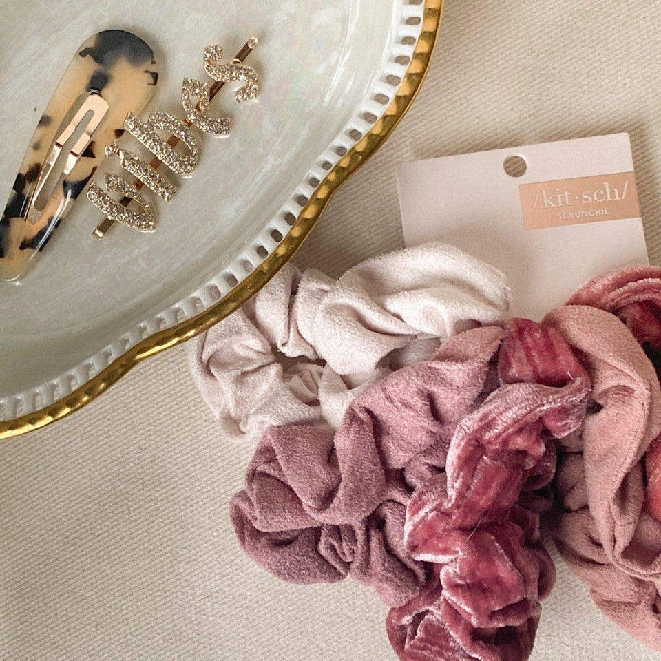 Velvet Scrunchies - Blush and Mauve | petite shops