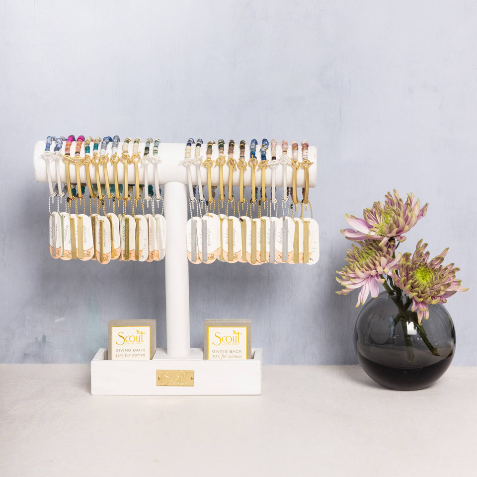 Hidden Message Bracelet - F♥cking Awesome/Aquamarine/Gold