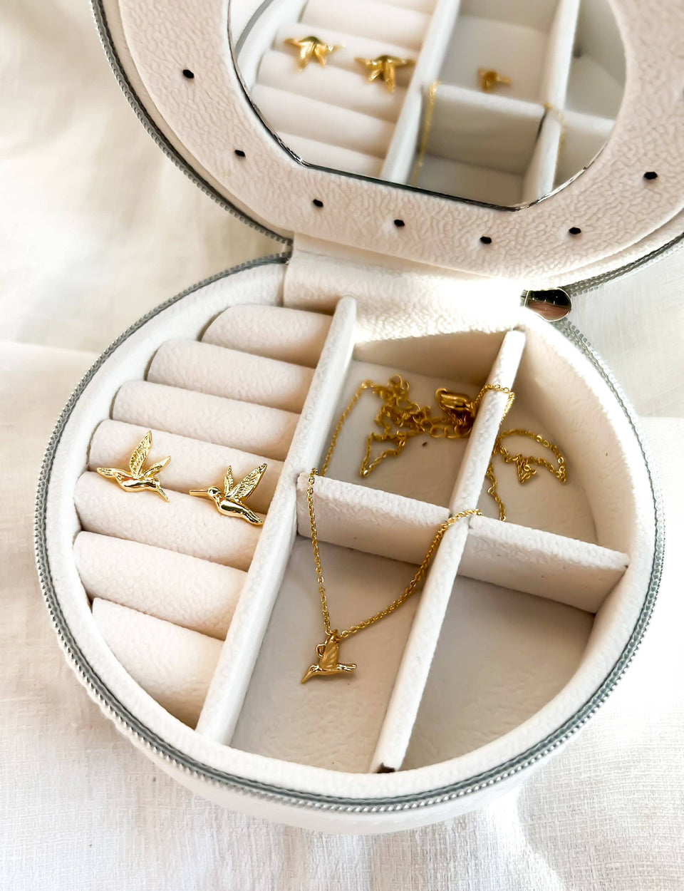 Gold Hummingbird Stud Earrings