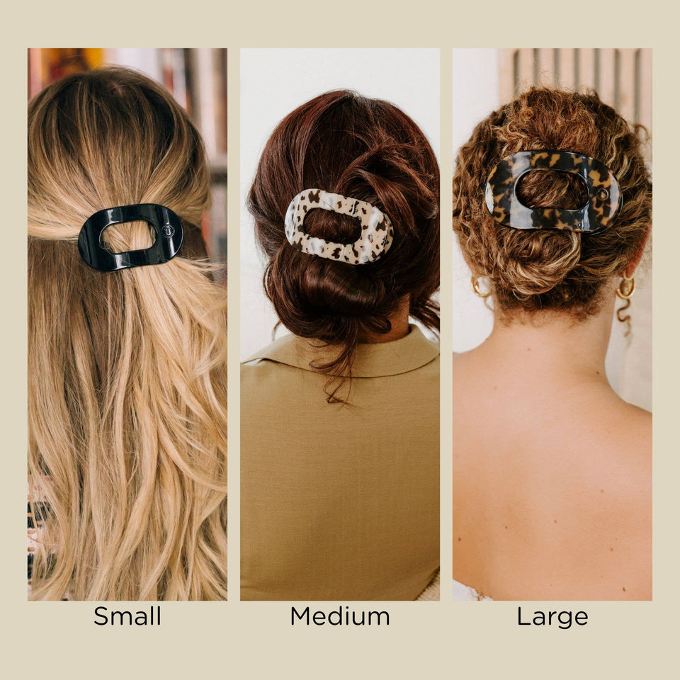 Round Flat Hair Clip | Large | Jet Black