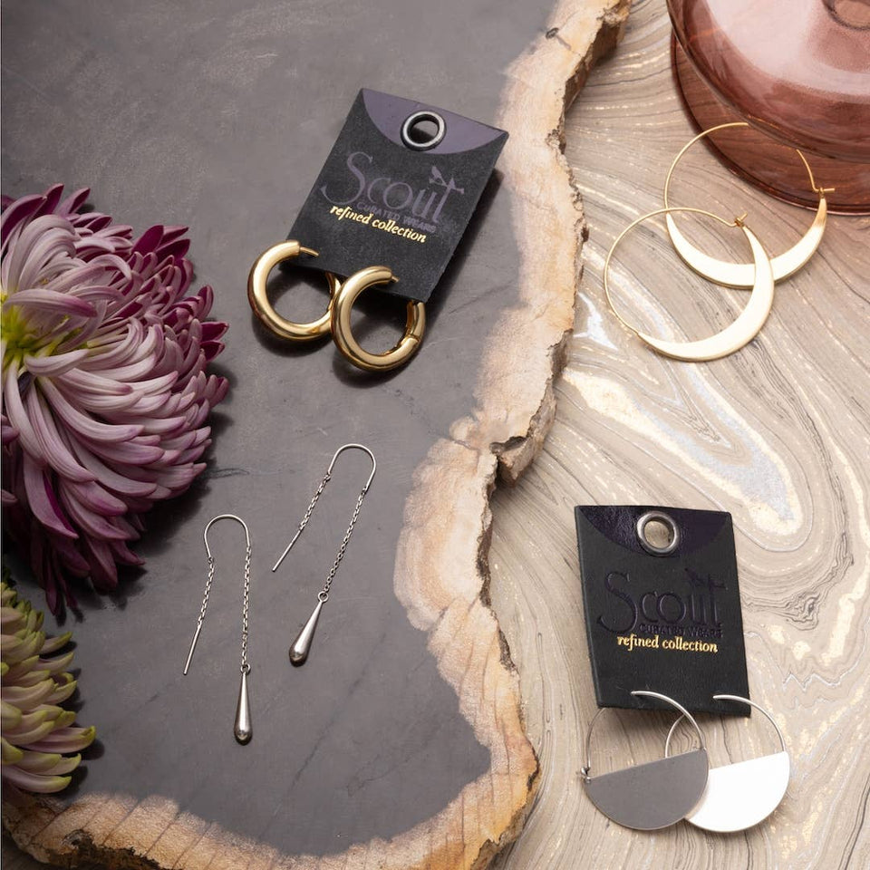 Refined Earring Collection - Med Stellar Hoop/Silver