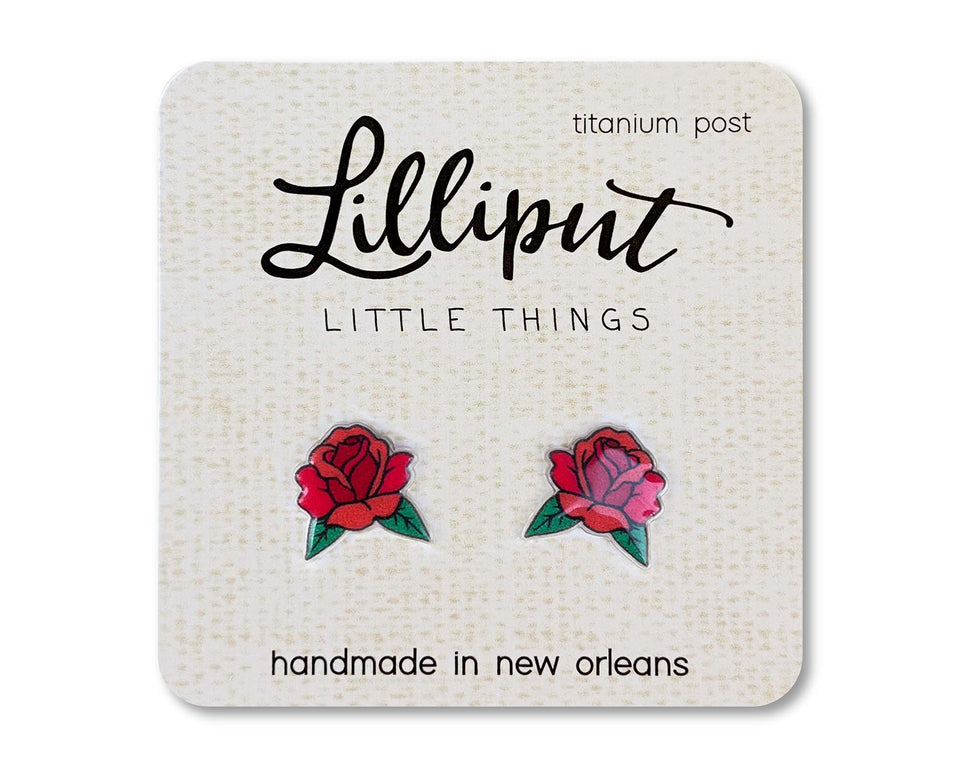 Red Roses Earrings // Valentines Day