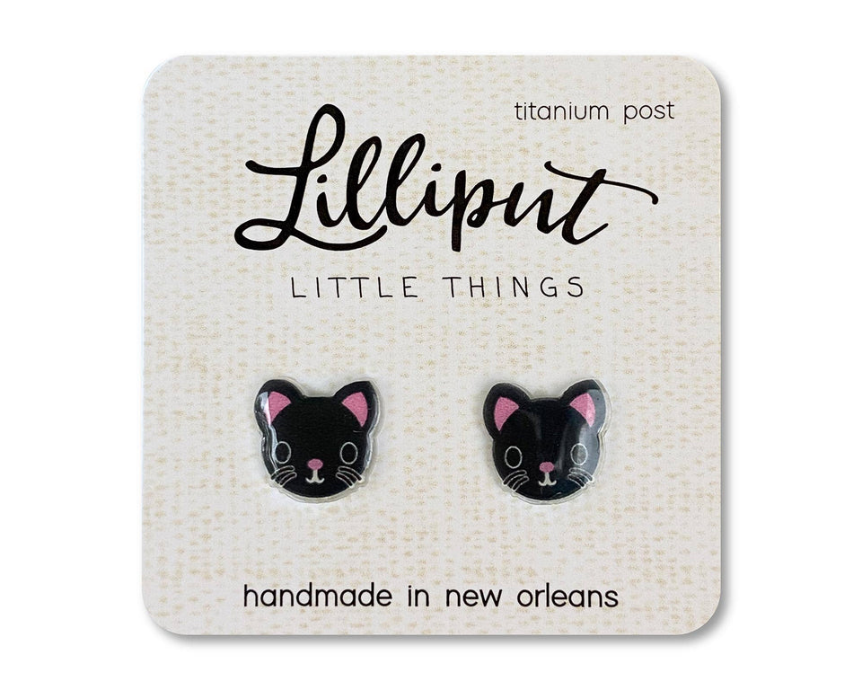 Kitty Cat Earrings : Tuxedo