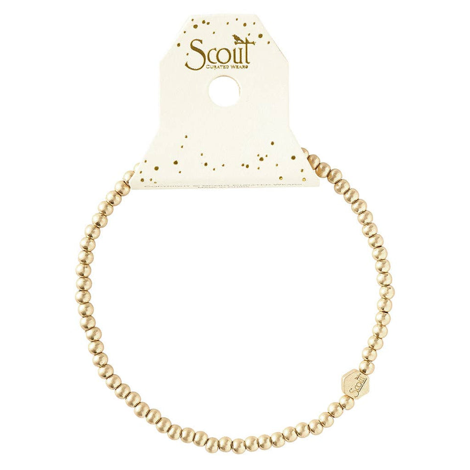 Mini Metal Stacking Bracelet - Ball Beads Gold