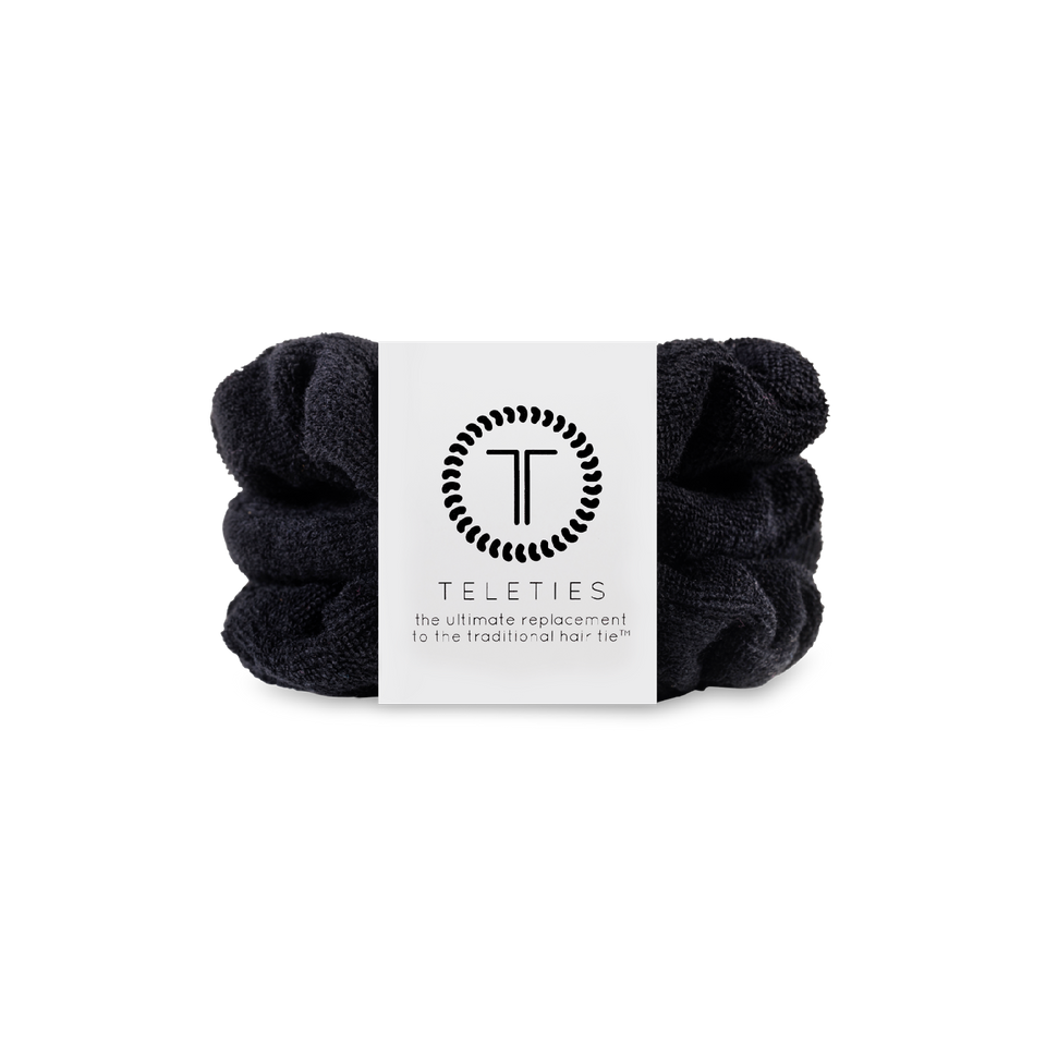 Terry Cloth Hair Scrunchie | Small | Jet Black